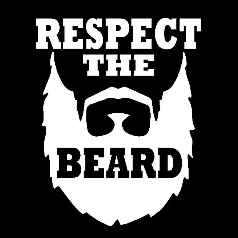 Car Accessories Fun Respect The Beard Vinyl  Sticker Decal Black Silver Graphical 15CM PVC KK