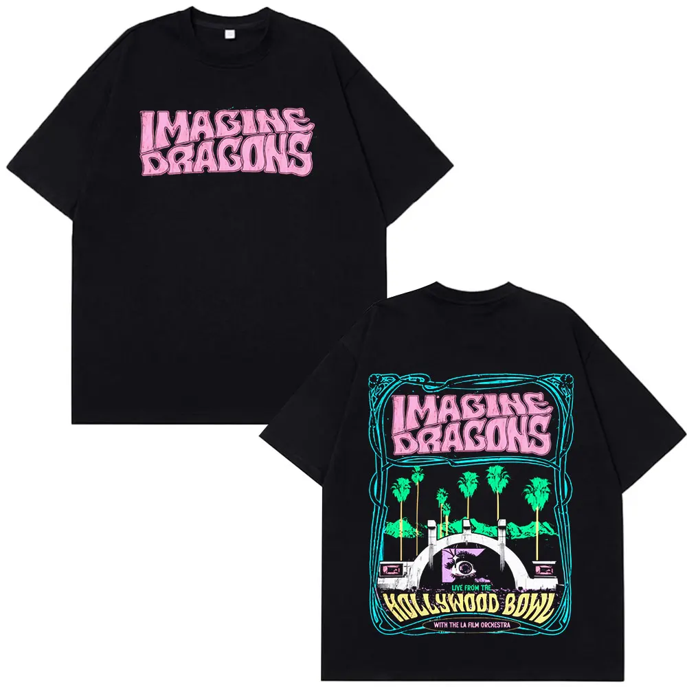 Imagine dragons tear world tour 2025 merch camiseta homem mulher moda retro camiseta verão solto casual estética na moda t camisa
