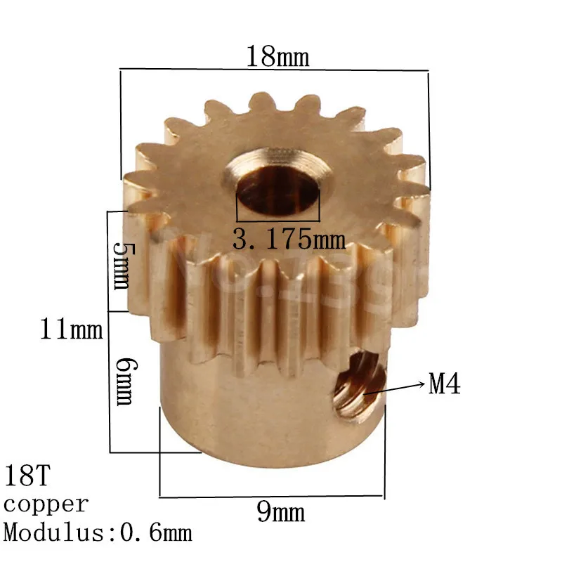 11120 Ingranaggio Motore 18T Metallo Ottone Pignone Rame HSP Parti Per 1/10 Elettrico Fuoristrada Monster Truck 94111 Pro Hobby Baja Himoto