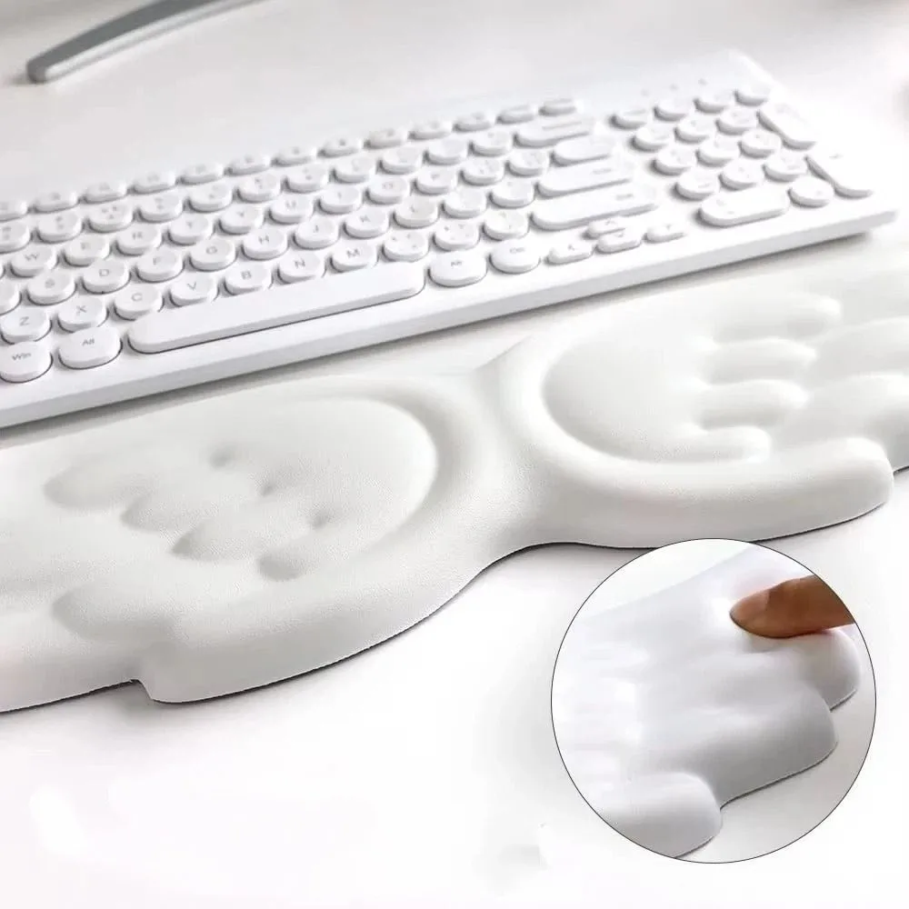 Slow Rebound Mouse Wrist Support Pad Creative Wing Design Ergonomic Mouse Cushion PU Non-Slip Base Comfort Keyboard Hand Rest