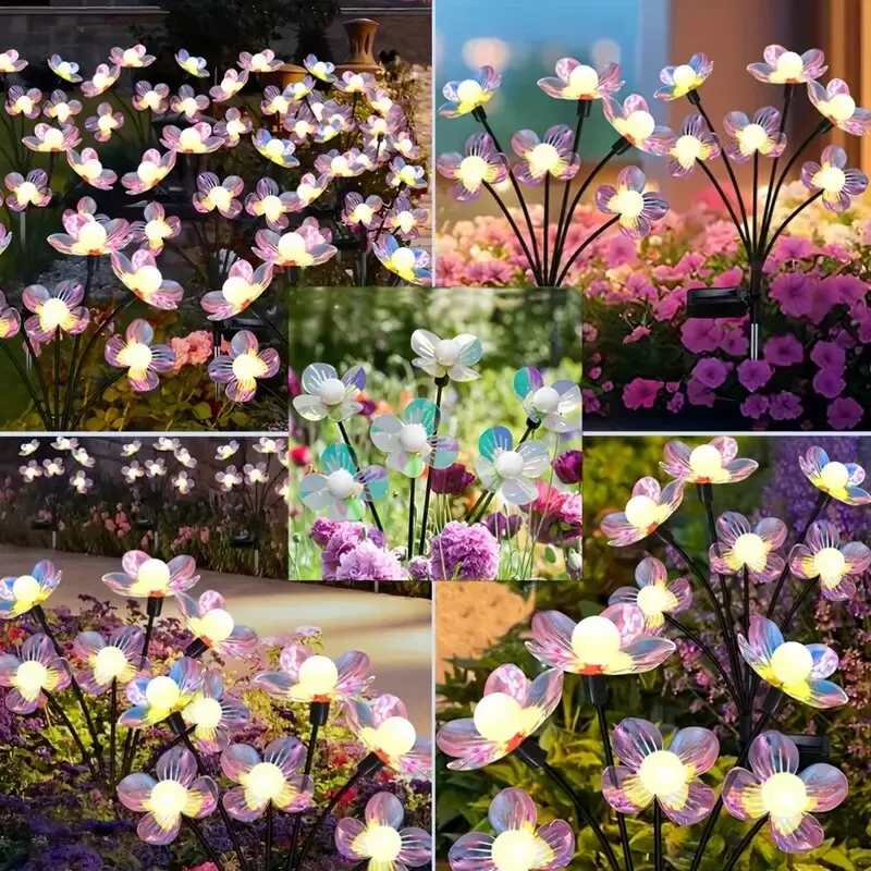 1PC Solar Firefly Flower LED Lights,Outdoor Waterproof 2 Modes Decoration Lamp,Landscape Lighting For Garden,Lawn,Patio,Pathway