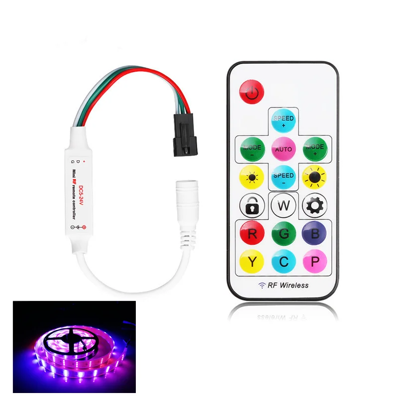 DC5V~24V SP104E LED Pixel Controller Led Light Dimmer Controller Mini Wireless Remote Magic color Controller