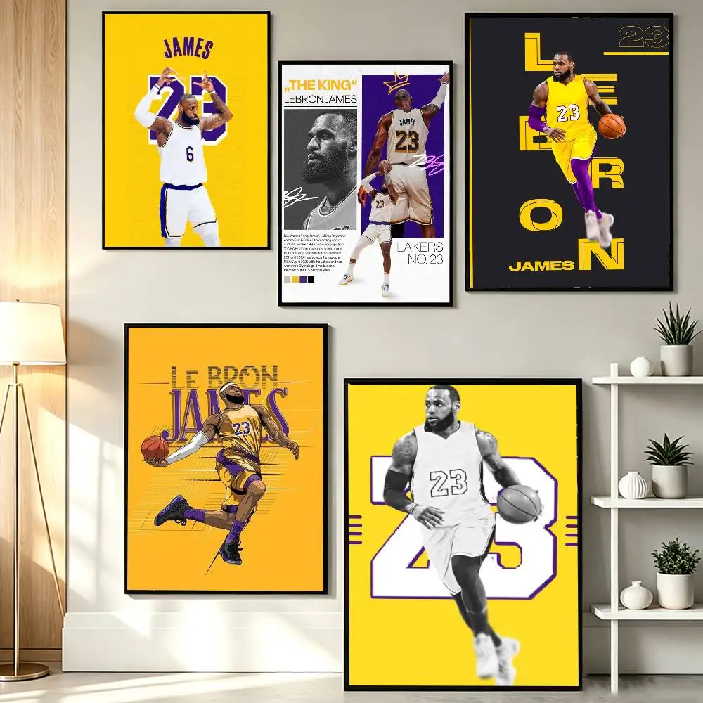 Basketball Legend LeBron J-James Poster HD Self Adhesive Waterproof Wall Art Ideal for Home Office Dorm Gift