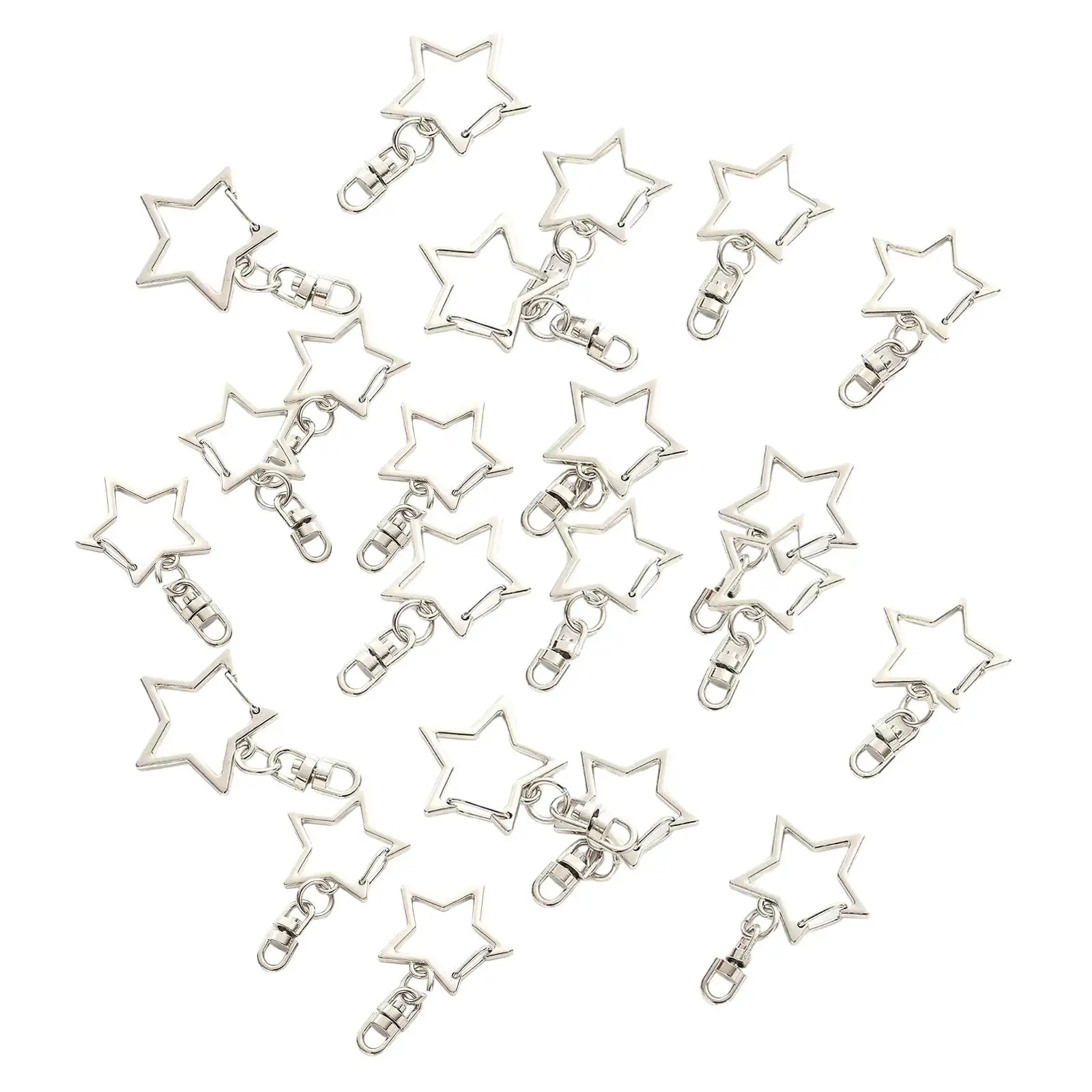 24Pcs Jewelry Clasps Star Shaped Bag Pendant Jewelry Supplies Locking Clasp Key Chain Wristband for Hardware Crafts Car Key Ring