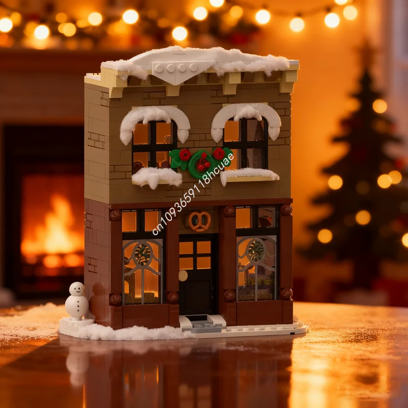 

423pcs MOC Winter Village Bakery Seasonal Christmas Model Building Blocks Construction Gifts DIY Toys Idea Brick Kids Birthday