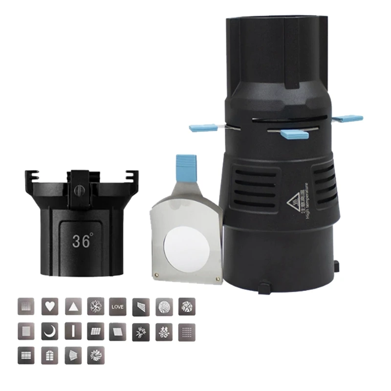

Focalize Conical Snoot Bowens Photography Photo Condenser Built-in Geometric Sheet Shapes Gobo Filter 36° Single Lens-A32R