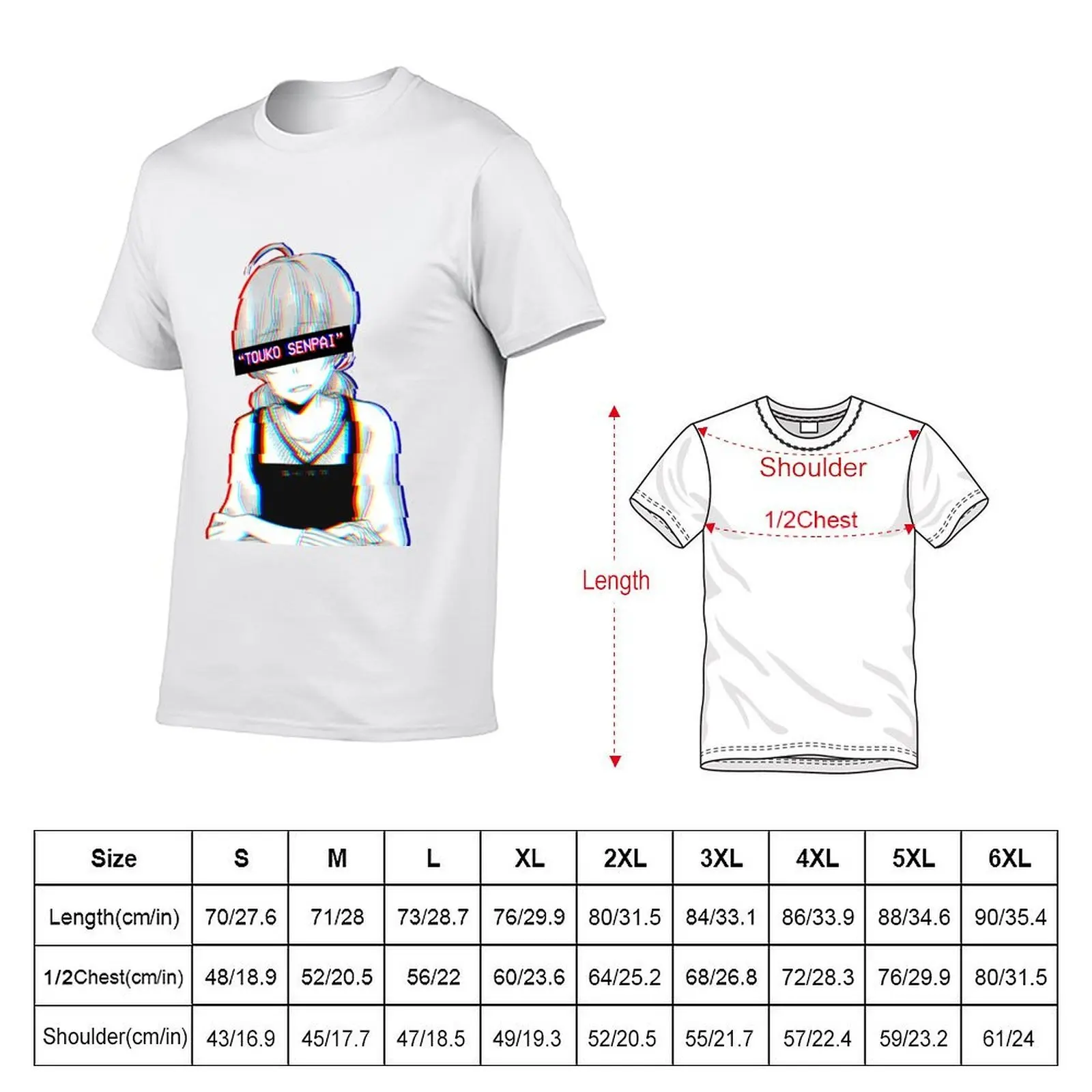 Touko Senpai تي شيرت قطن تي شيرت رجالي 100% تي شيرت للرجال تي شيرت قطن