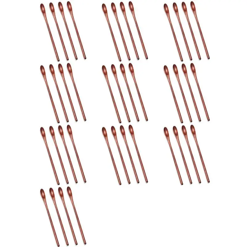 

BHBD-Деревянные ложки для чая со льдом, маленькая ложка для перемешивания, коктейльные ложки с длинной ручкой, деревянные ложки для смешивания кофе, 40 шт.