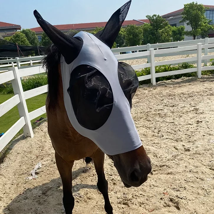 Nieuw Binnen Lichtgewicht Paardenvliegmasker Geel Rood Vliegmasker Paardenmaat Race Paardenverzorging