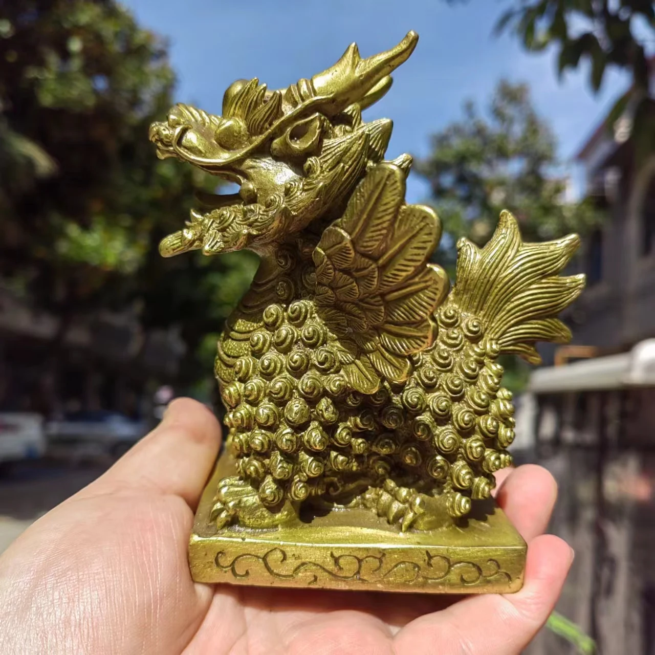 Wealth Pixiu Statue Feng Shui Decor Kirin Pi xiu,Copper kylin,Bronze unicorn Figurine,Foo-Dogs Lion Temple Guardian,Fengshui