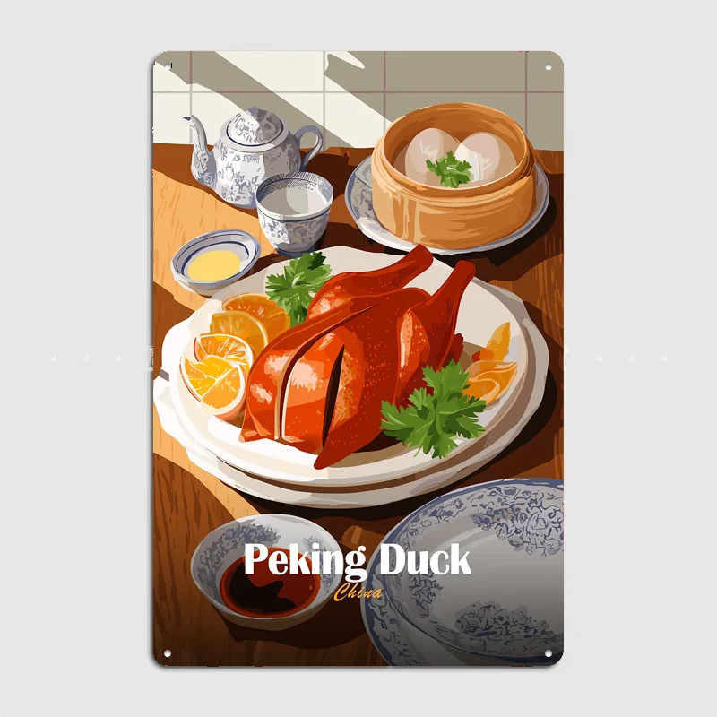 Peking Duck Still Life Vintage Poster Metal Sign Custom Bedroom Room Decor Home Decor Posters Wall Decoration
