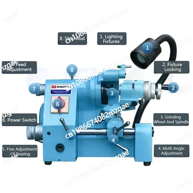 

Модернизированная версия прецизионной многофункциональной шлифовальной машины, используемой для заточки обычных стальных фрез для резьбы по ножам.