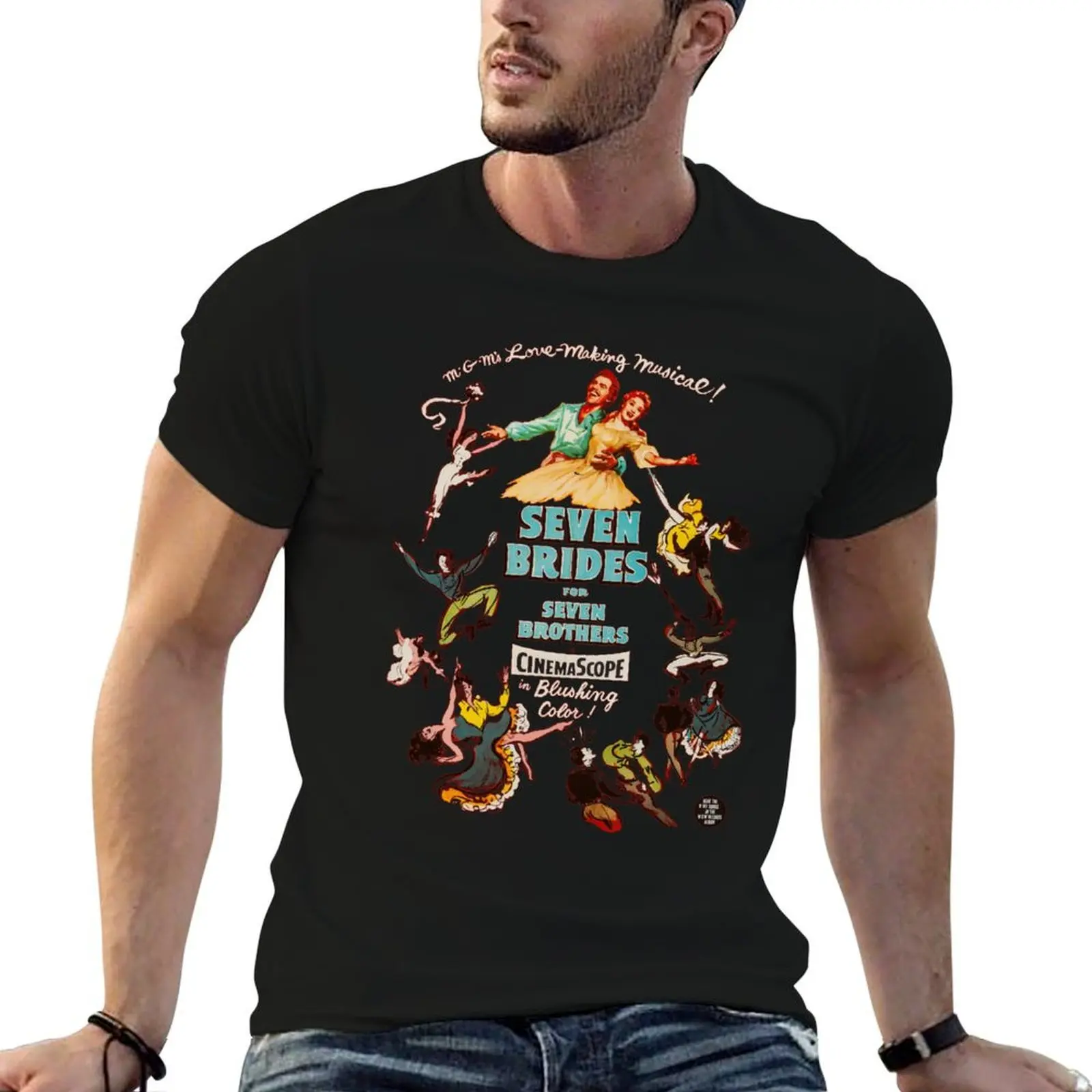 

Seven Brides for Seven Brothers Movie Poster T-Shirt man t shirt cotton cotton t shirt pack T-Shirt