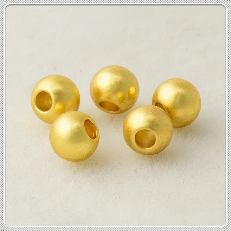 BoYuTe (100 Pieces/Lot) 3-4-5-6mm Metal Brass Matte Gold Plated Spacer Beads Handmade DIY Jewelry Accessories Loose Beads