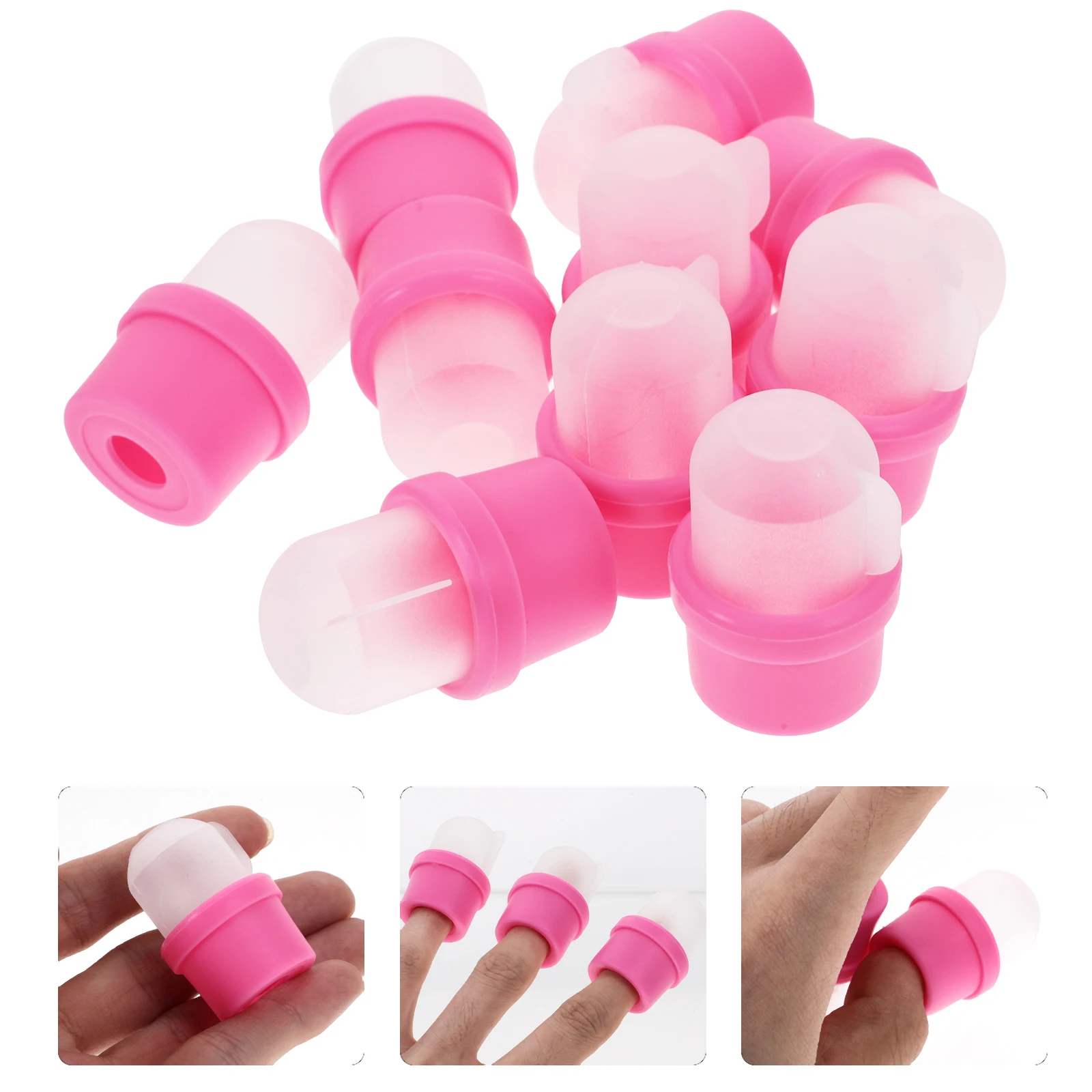 20pcs 매니큐어 리무버 세트 천연 손톱을위한 실리콘 클리너 캡 도구 재사용 가능한 매니큐어 뷰티 살롱 여행