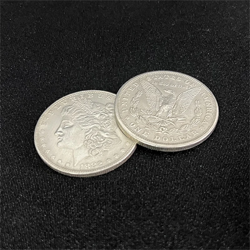 Expanded Shell Cupronickel Morgan Dollar (Head/Tail) Magic Tricks Coin Appear Vanish Magia Close Up Street Gimmicks Accessories