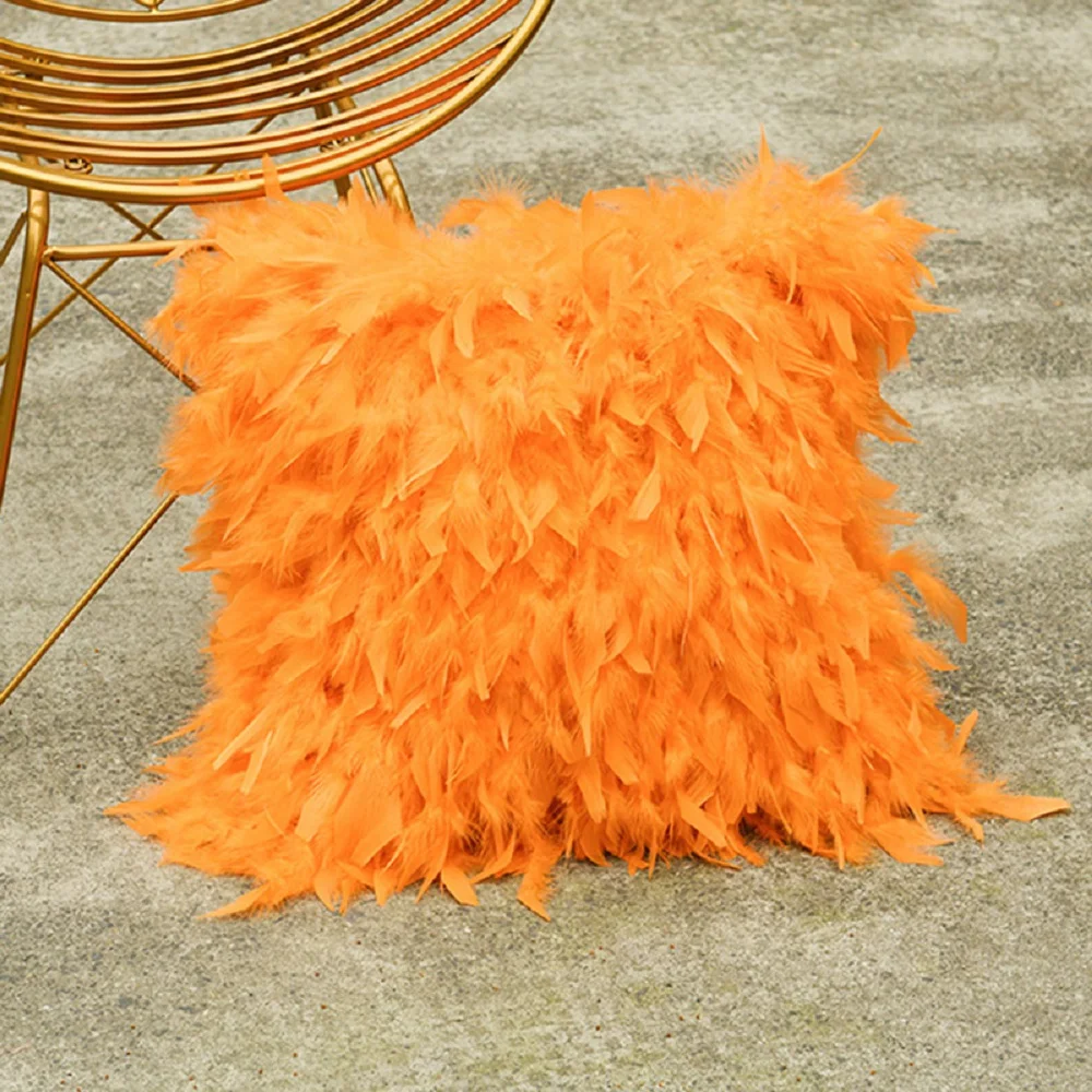 FREE SHIPPING CX-D-189E Home Decoration Sofa Cushion Cover Real Turkey Feather Fur Pillow Cover