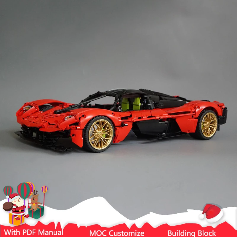 Populaire 2514 PCS Moc Red Racing Supercar Model Bouwstenen Aangepaste Model Assemblage Bricks Speelgoed Kinderen Volwassenen Kerstcadeaus