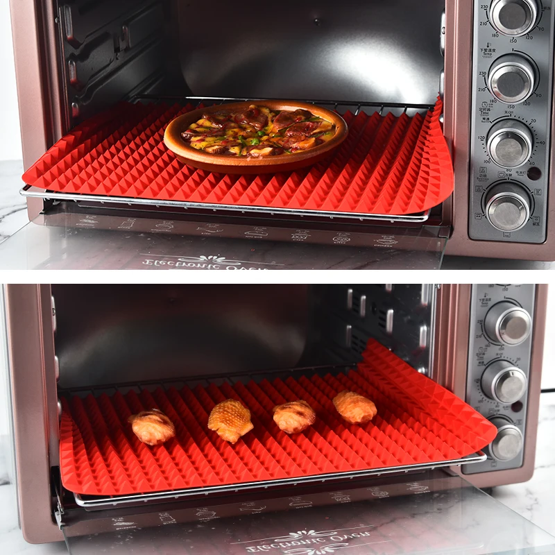 Non-Stick Silicone Pyramid Cooking Mat Baking Mat with Grid Versatile Oven BBQ Cooking Mat Heat-Resistant Mat Kitchen Tools