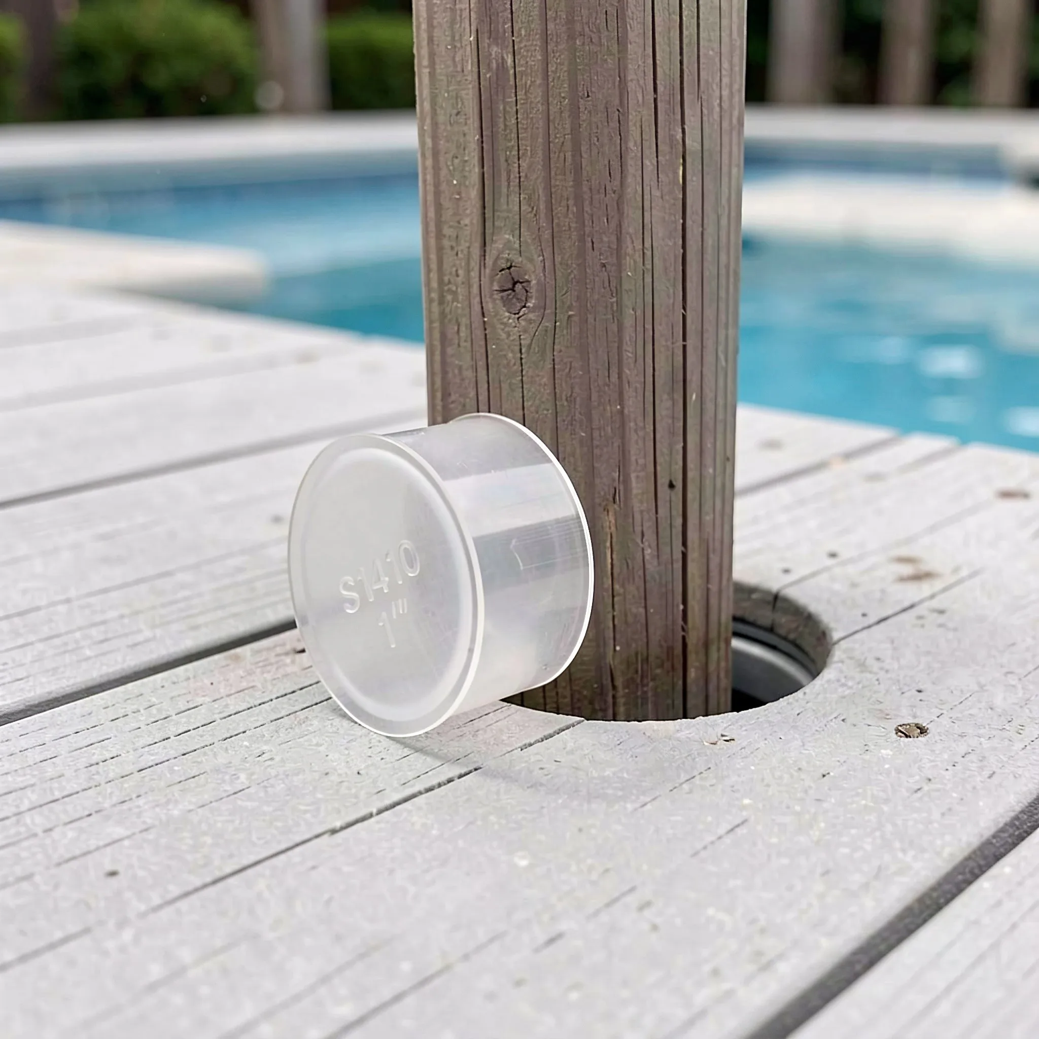 50Pcs Pool Fence Hole Cover Transparent Plastic 1 Inch Ground Sleeve Plug Anchor Cap Swimming Pool Deck Hole Protective Caps