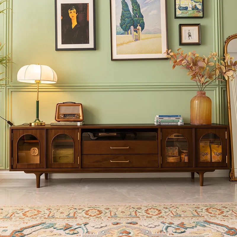 

cabinet, household living room retro storage audio-visual cabinet small apartment multi-functional low cabinet wall cabinet