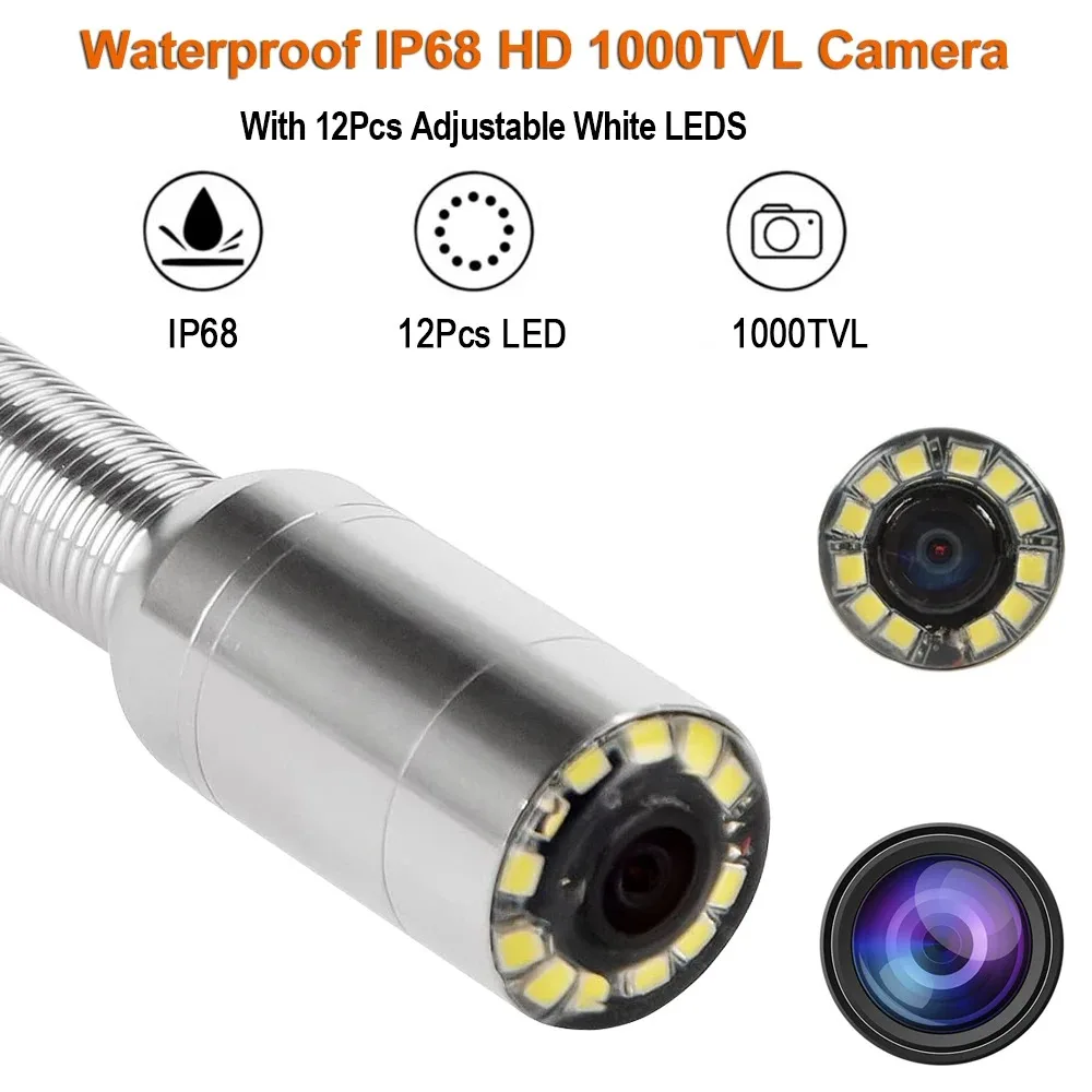 7 Inch Monitor 20m Sewer Inspection Camera 23mm Lens Handheld Drain Industrial Pipeline With DVR Function