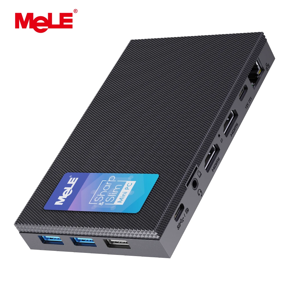Mele n100 fanless mini pc windows 11 casa 4gb 128gb micro computador hdmi USB-C displayport 1.4 wifi5 bt5.1 mais silencioso 4c