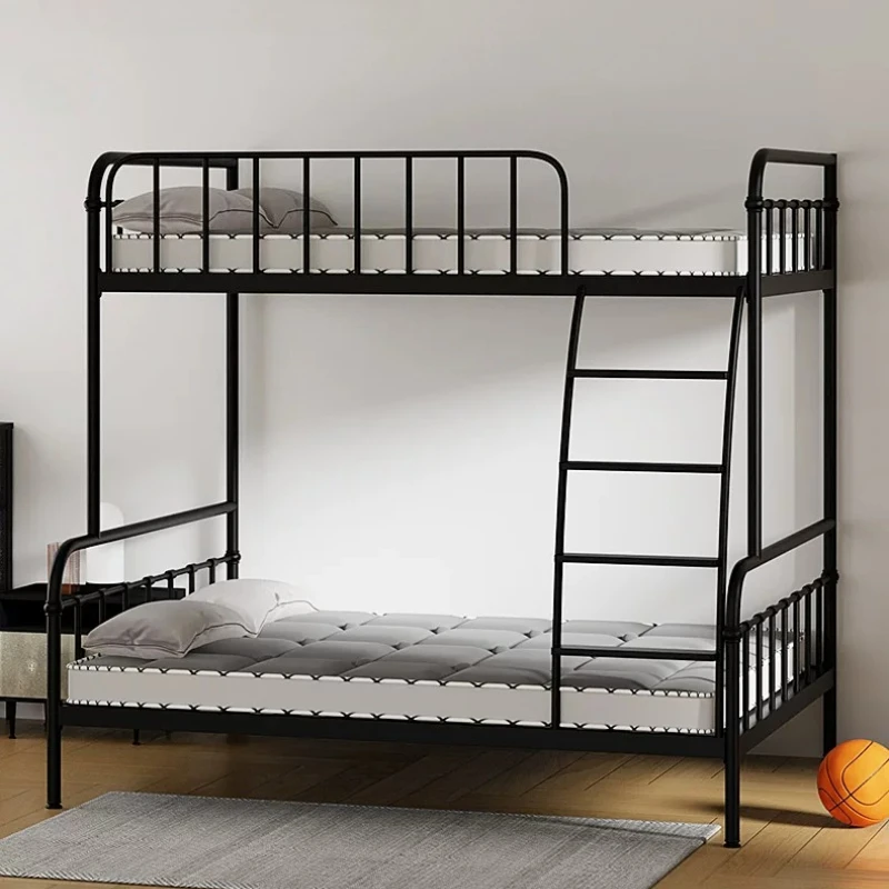 Home Simple modern elevated iron black loft bedroom beds and bed frames 150cm 120cm 100cm bunk bed bedrooms hotel furniture