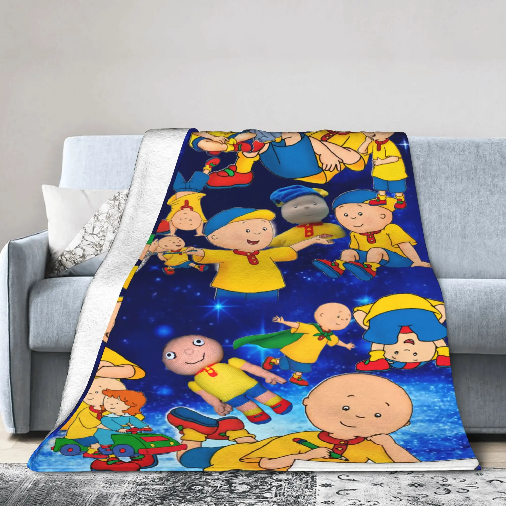 Caillous Cartoon Blanket Flannel Textile Decor   Multifunction Ultra-Soft Throw Blankets for Sofa Car Plush Thin Quilt