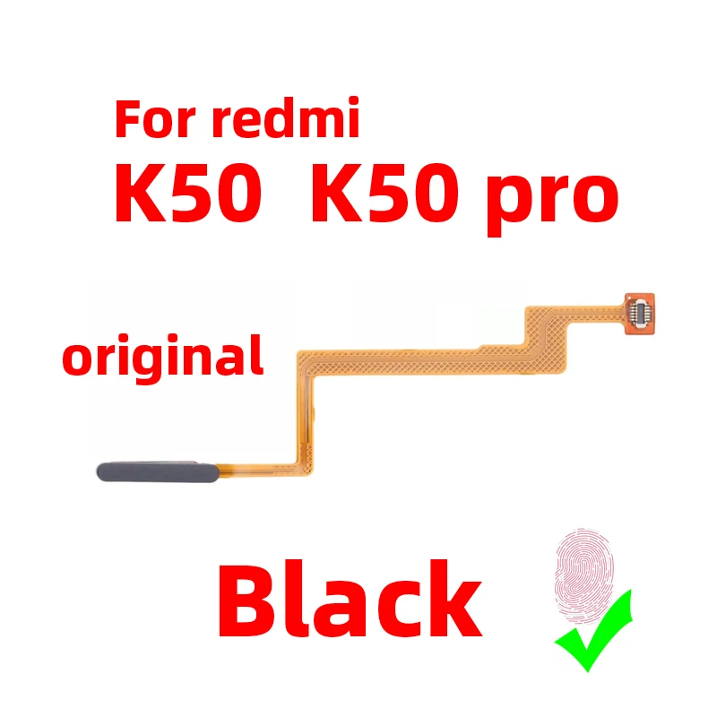 Ori For Xiaomi redmi K50 Fingerprint Sensor Home Return Key Menu Power Button Flex Ribbon Cable
