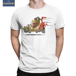 Wacky Races T-Shirts Men Cartoon Vintage 100% Cotton Tee Shirt Round Neck Short Sleeve T Shirt Birthday Gift Clothes