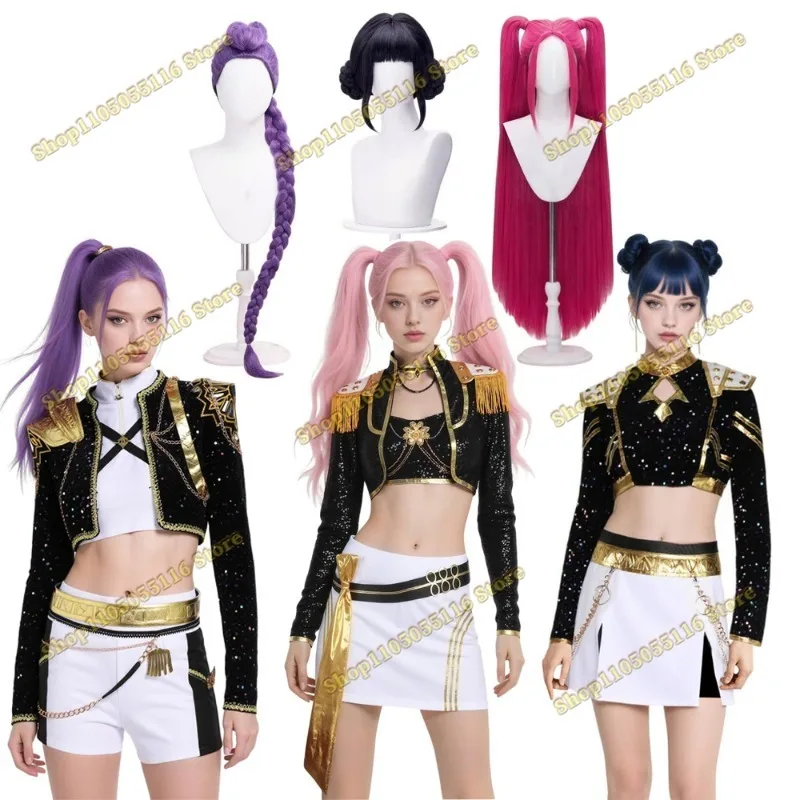 

KPop Zoey Cosplay Costume Wig Shoes Black Coat Singing Suit Song-Promotion Costume Women Halloween Party Role Playing Outfit