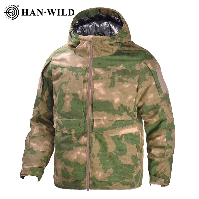 

HAN WILD Tactical Jackets Warmth Men's Waterproof Windbreaker Hooded Heat Reflect Winter Hiking Jacket Men Hunting Climb Jacket