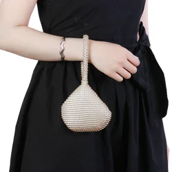 Borsa da sera per donna strass diamanti lucido piccola pochette tasca portamonete borsa nera oro argento borsa da donna con manico superiore