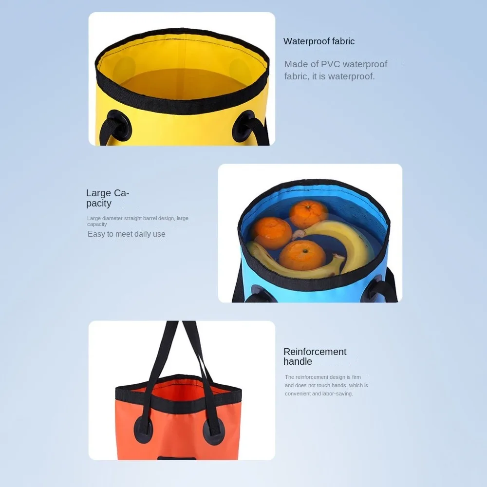 Colorful Portable Foldable Fishing Bucket 12L Waterproof Fishing Box with Integrated Foldable Multifunctional