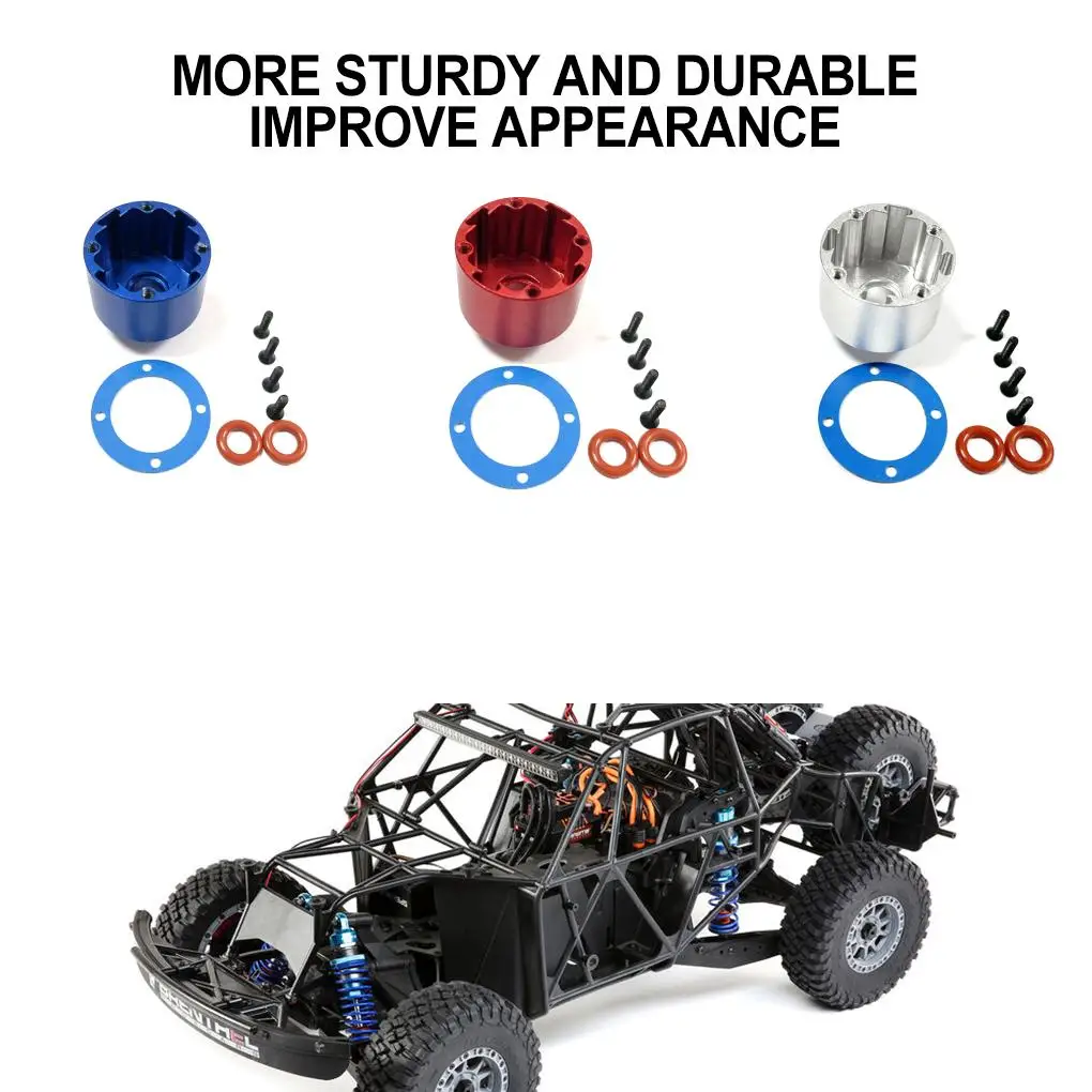 2pcs อลูมิเนียมอัลลอยด์ 1/10 Differential สําหรับ LOSI Baja Rey 4WD RC รถ RC รถอุปกรณ์เสริมอะไหล่ Silver