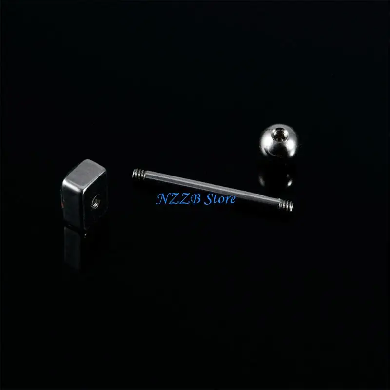 

T21F Unique Elegant Rectangular Tongue Piercing Jewelry Accessory Designs for Fashionistas In Practical Stainless Steel