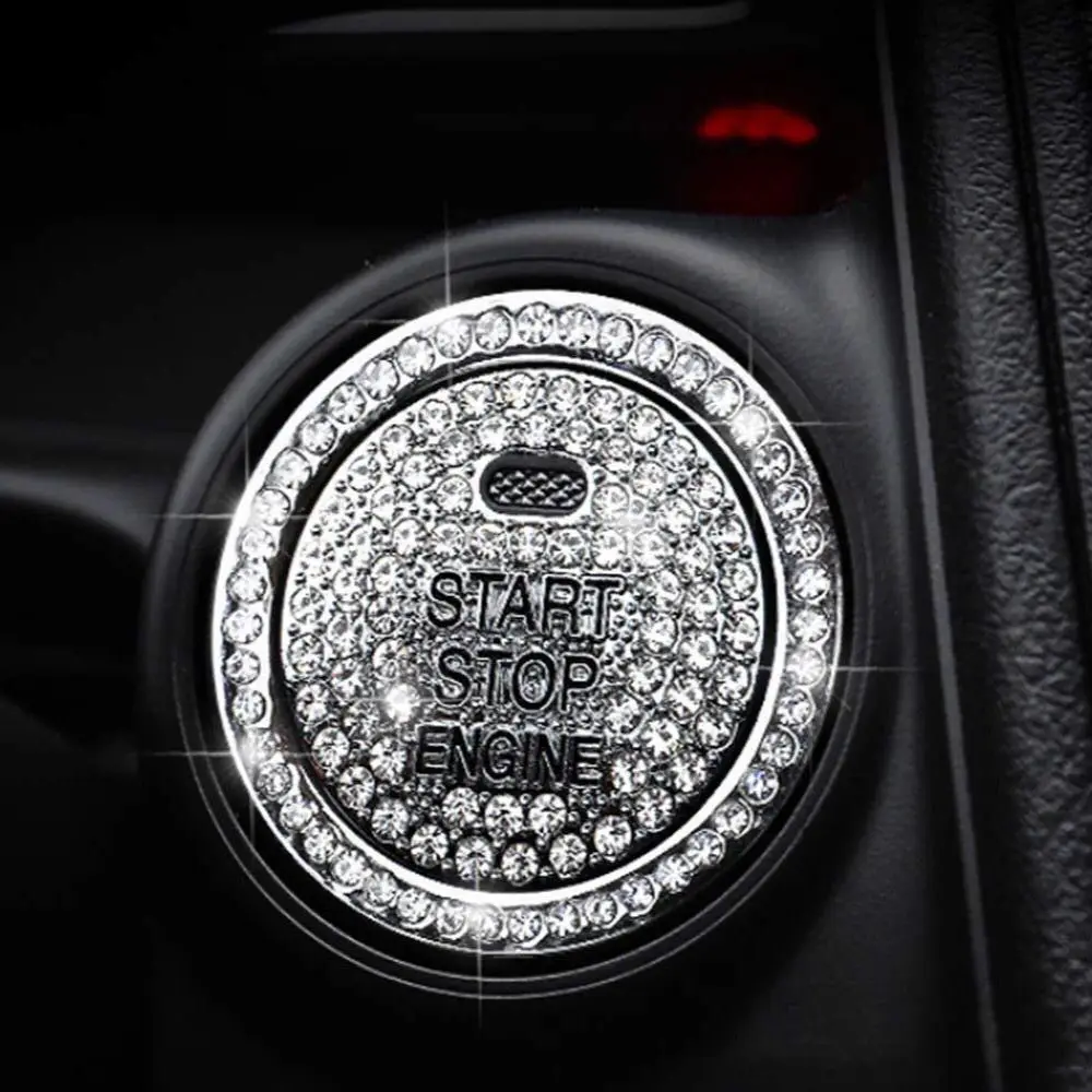 NEW Car One-Click Engine Start Stop Switch Button Cover Crystal Cover Protector Ring Hand-set Sticker Decoration 