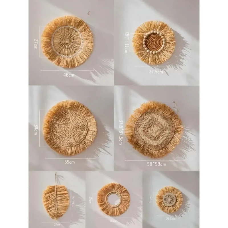 Rustic Style Handmade Straw Wall Decorations Home Decoration Room Living Room Sofa Entryway Background Wall Wall Hanging