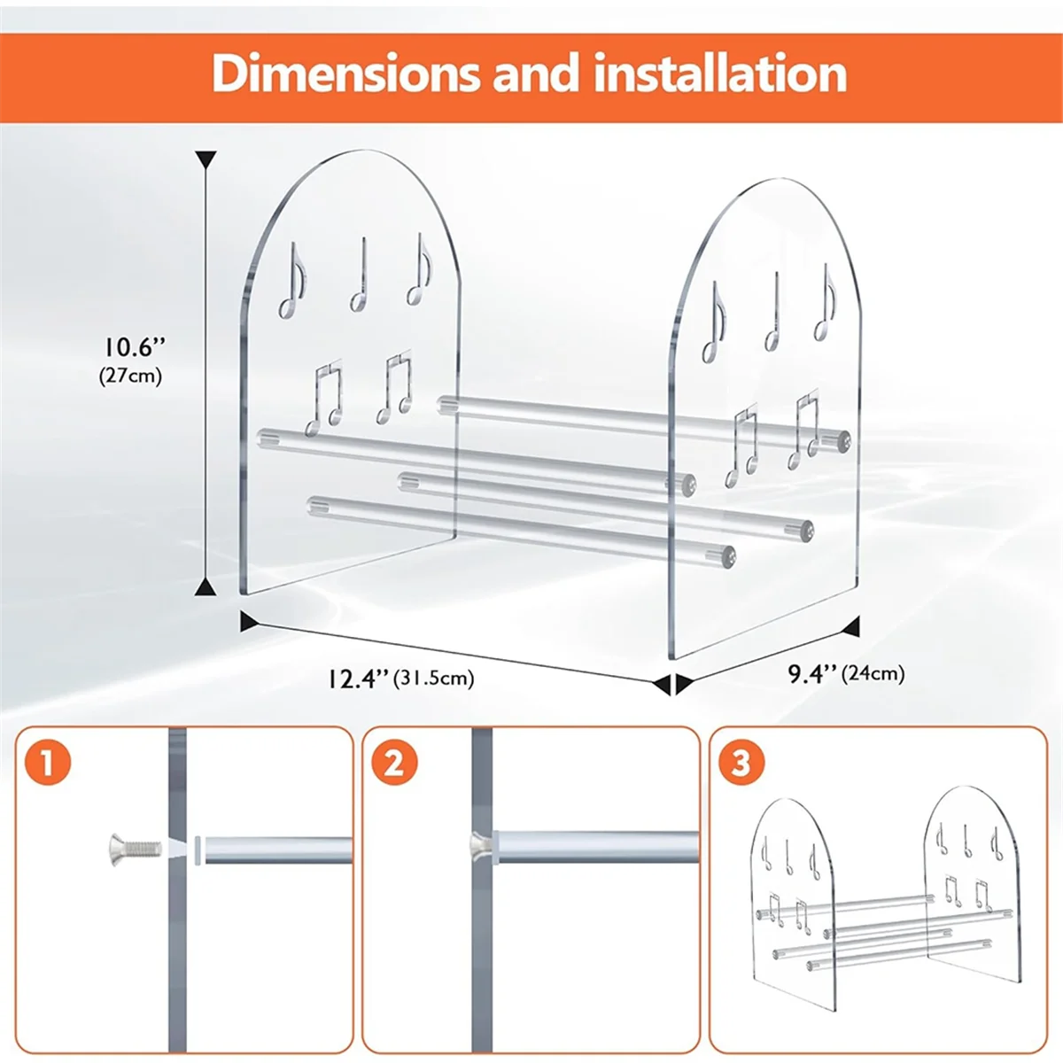 Vinyl Record Holder Desktop Books, Magazine Shelves Acrylic Display Shelf for CD Records Multi-Function Organizer Rack