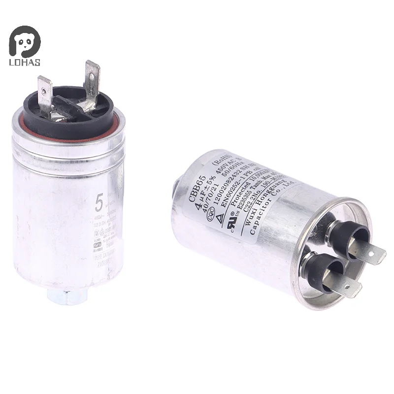 MKP3UF4UF5UF 450VAC Dish Washer Part Aluminum Housing Double Insert Capacitor for Air Compressor Water Pump Motor