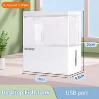 USB Power Supply Fish Tank Desktop Fish Tank Small Fish Bowl With Water Pump 3L Amount Of Water Plastic