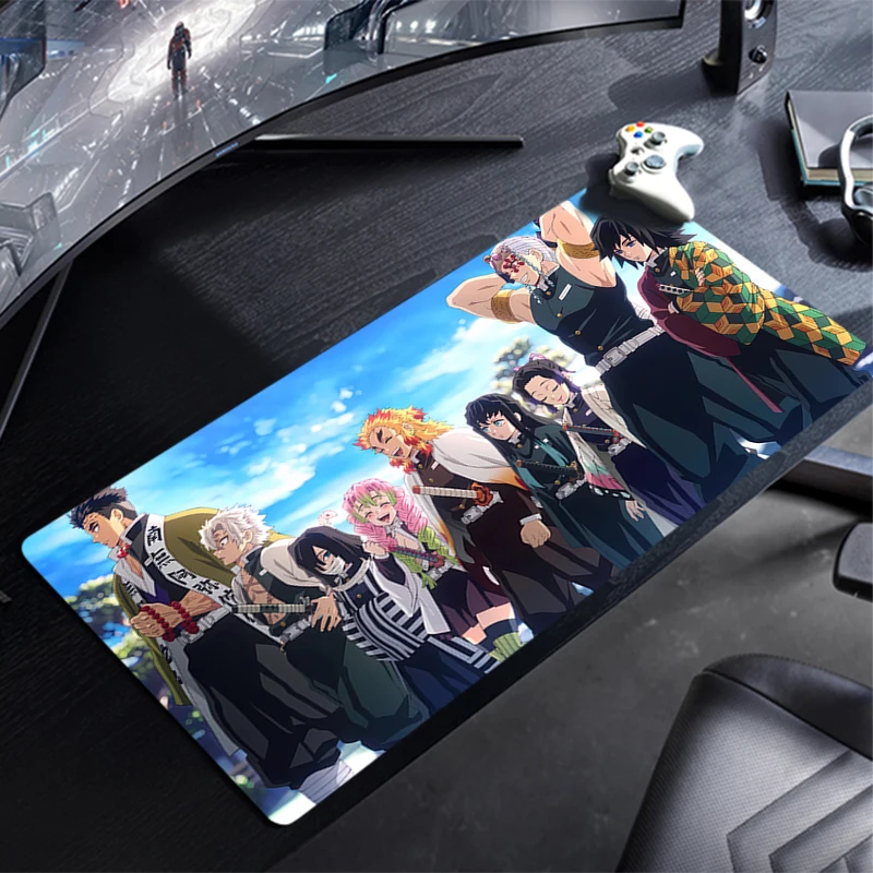 Large Gaming Mouse Pad Mat Non-Slip Rubber Game Mouse Computer Keyboard Mats Pad table mat D-Demon S-Slayers Anime Pc Mousepad