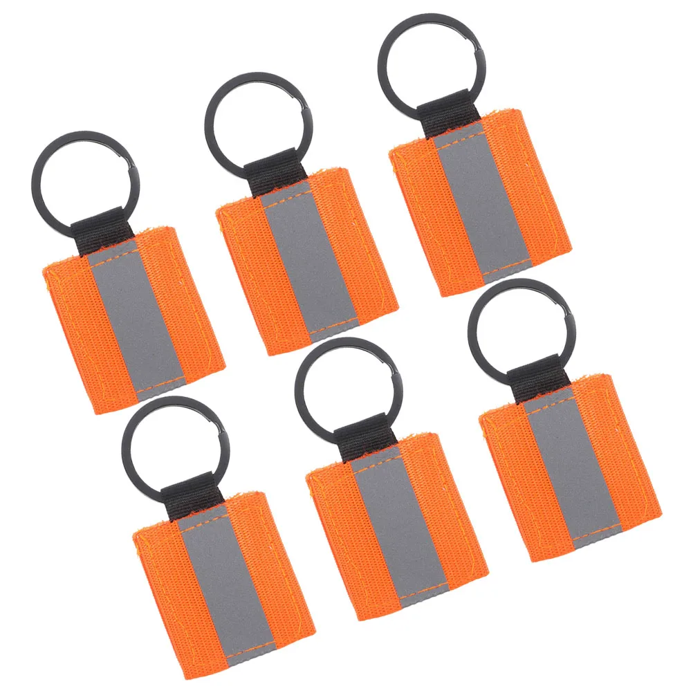 

6 Pcs Reflective Keychain Tag Coat Keyring Bag Pendants High-visibility Keychains Reflectors Backpack Tags Nylon Safety