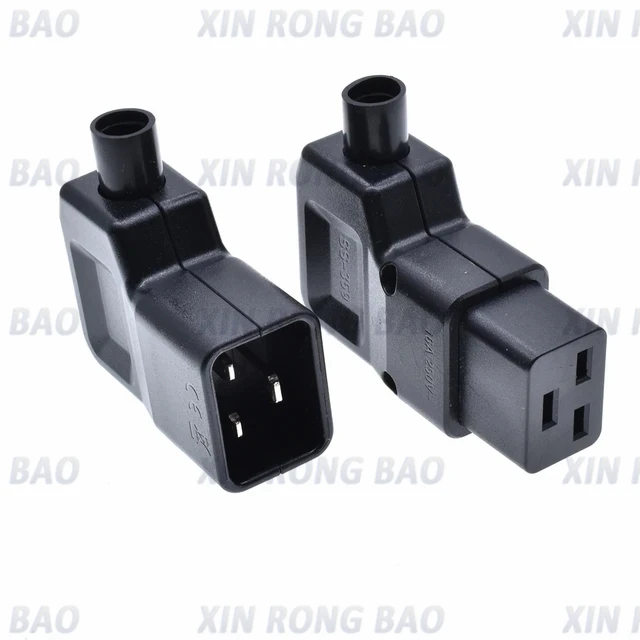 

Black 16A CE Copper IEC320 C19 C20 UPS PDU wired power outlet assemble install connector Elbow 90° AC electric Panel Receptacle