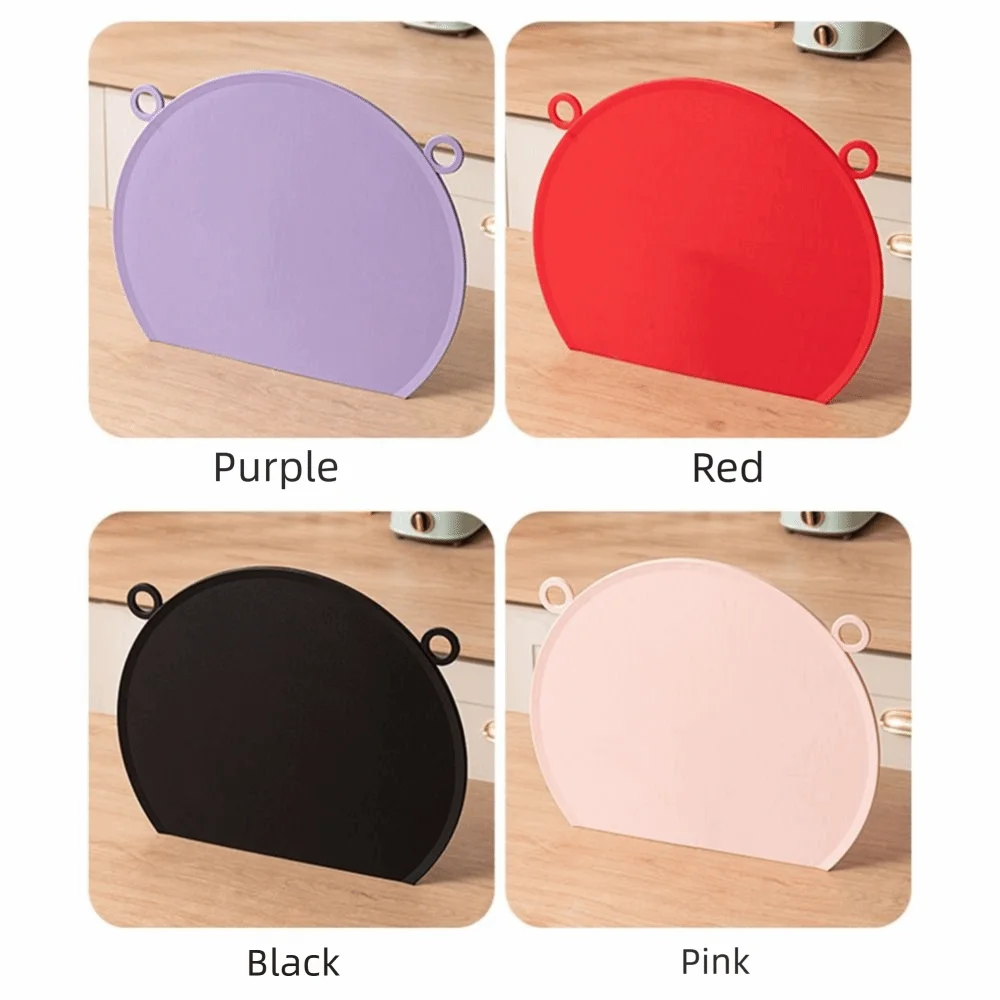 Food Grade TPU Cutting Board Anti-Mold Anti-Bacterial Semi-Circular Cutting Board Flexible Bendable Design Back Drainer