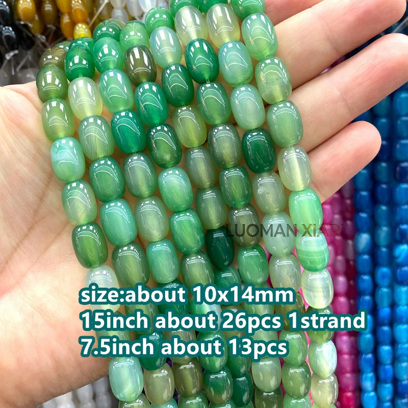 Natural Stone 10x14mm Drum Orange Agate Cylinderly Loose Spacer Beads for Jewelry Making Diy Bracelet Charms Accessories 15''