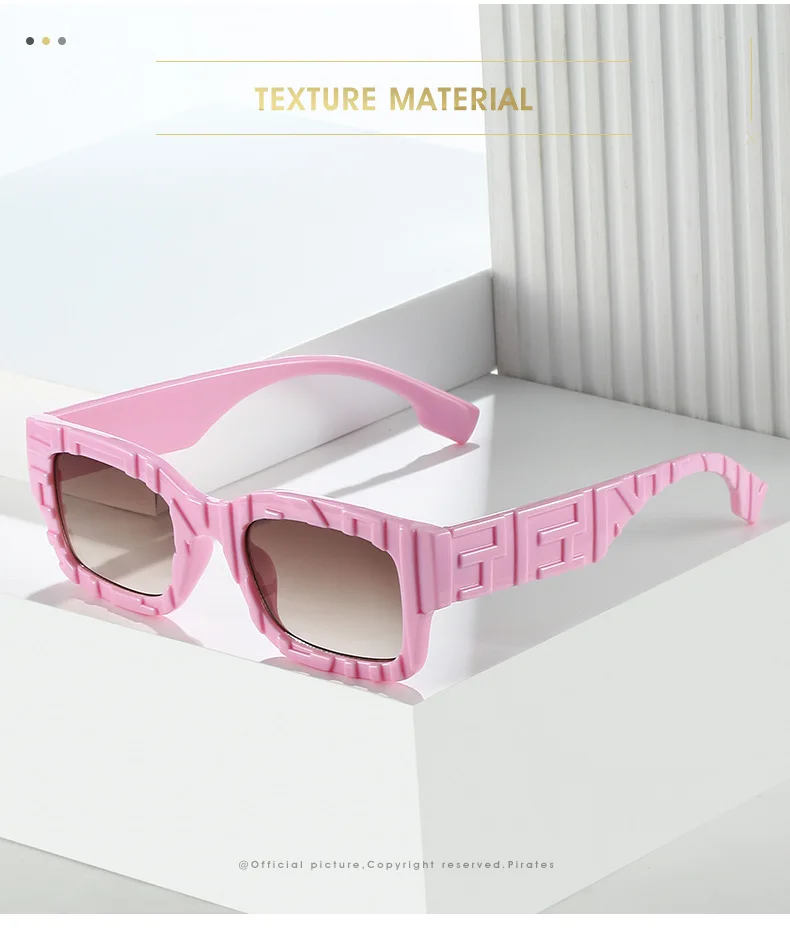 Personalisierte Sonnenbrille mit quadratischem Charakter, literarische Jelly-Farbe, Hipster-Street-Style-Sonnenbrille, Alltagsaccessoires für Damen – Detail 2