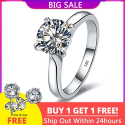 With Credentials Never Fade White Gold Color Tibetan Silver Ring Solitaire 2.0ct Zirconia Diamand Wedding Band Women Jewelry