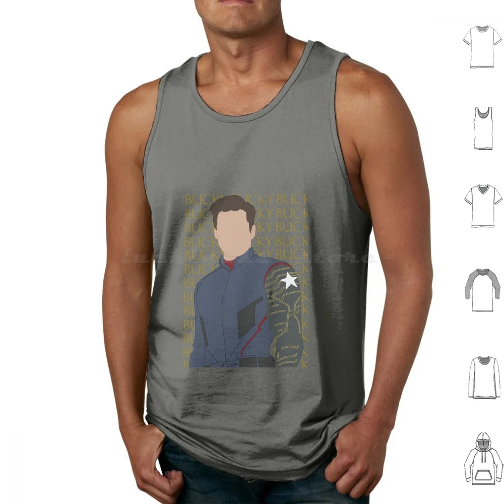 Bucky ( Type A ) Tank Tops Print Cotton Bucky Barnes Bucky Barnes Mcu Fanart James Buchanan Bucky Barnes Jr Soldier Super